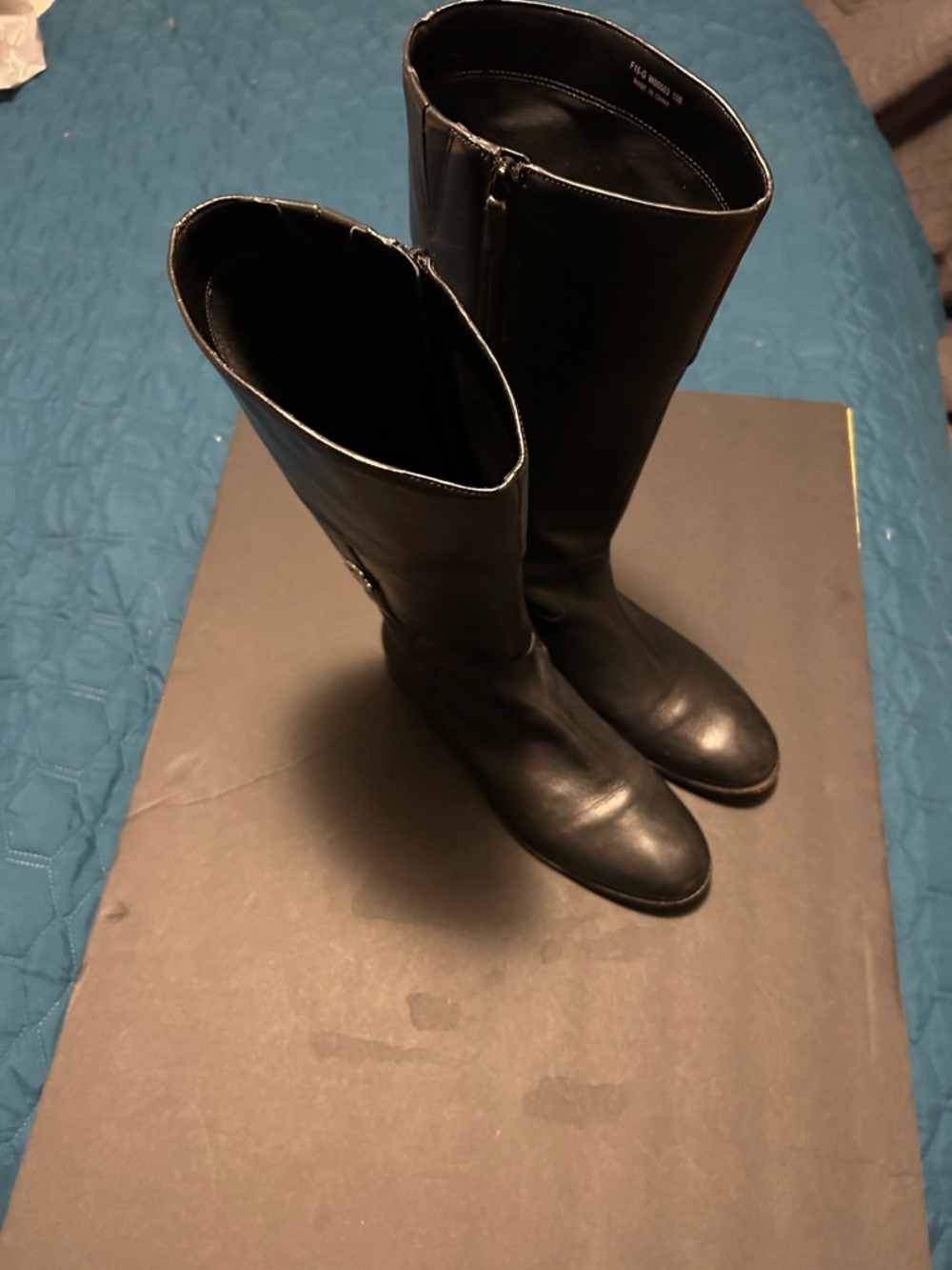 Cole Haan Black Tall Leather Heeled Boots